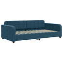 daybed med udtræk 100x200 cm velour blå