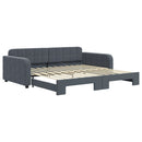 daybed med udtræk 100x200 cm velour mørkegrå