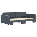 daybed med udtræk 100x200 cm velour mørkegrå