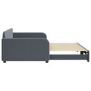 daybed med udtræk 100x200 cm velour mørkegrå