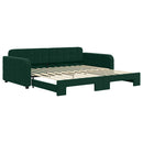 daybed med udtræk 100x200 cm velour mørkegrøn