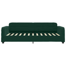daybed med udtræk 100x200 cm velour mørkegrøn