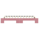 daybed med udtræk 100x200 cm velour lyserød
