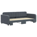 daybed med udtræk 90x190 cm velour mørkegrå