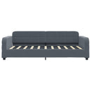 daybed med udtræk 90x190 cm velour mørkegrå