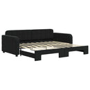 daybed med udtræk 90x190 cm velour sort