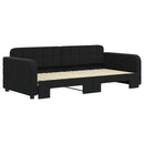 daybed med udtræk 90x190 cm velour sort