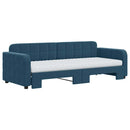 daybed med udtræk og madras 80x200 cm velour blå