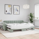 daybed med udtræk og madras 80x200 cm velour lysegrå