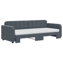 daybed med udtræk og madras 80x200 cm velour mørkegrå