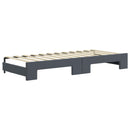 daybed med udtræk og madras 80x200 cm velour mørkegrå