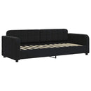 daybed med udtræk og madras 80x200 cm velour sort