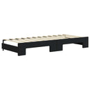 daybed med udtræk og madras 80x200 cm velour sort