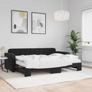 daybed med udtræk og madras 80x200 cm velour sort