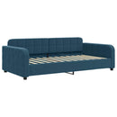 daybed med udtræk og madras 90x200 cm velour blå
