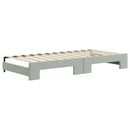 daybed med udtræk og madras 90x200 cm velour lysegrå