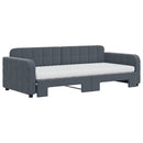 daybed med udtræk og madras 90x200 cm velour mørkegrå