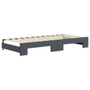 daybed med udtræk og madras 90x200 cm velour mørkegrå