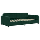 daybed med udtræk og madras 90x200 cm velour mørkegrøn
