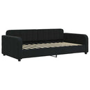 daybed med udtræk og madras 90x200 cm velour sort
