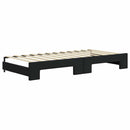 daybed med udtræk og madras 90x200 cm velour sort