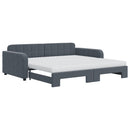 daybed med udtræk og madras 100x200 cm velour mørkegrå