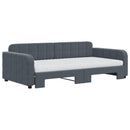 daybed med udtræk og madras 100x200 cm velour mørkegrå