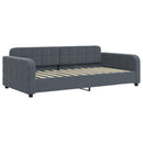 daybed med udtræk og madras 100x200 cm velour mørkegrå