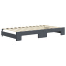 daybed med udtræk og madras 100x200 cm velour mørkegrå