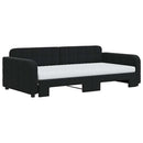 daybed med udtræk og madras 100x200 cm velour sort