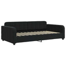 daybed med udtræk og madras 100x200 cm velour sort