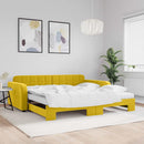 daybed med udtræk og madras 100x200 cm velour gul
