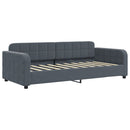 daybed med udtræk og madras 90x190 cm velour mørkegrå