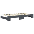 daybed med udtræk og madras 90x190 cm velour mørkegrå