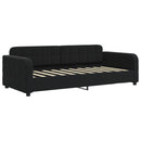 daybed med udtræk og madras 90x190 cm velour sort