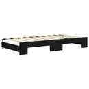 daybed med udtræk og madras 90x190 cm velour sort