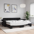 daybed med udtræk og madras 90x190 cm velour sort