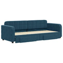 daybed med udtræk og skuffer 80x200 cm stof blå