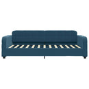 daybed med udtræk og skuffer 80x200 cm stof blå
