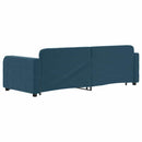 daybed med udtræk og skuffer 80x200 cm stof blå