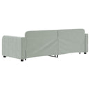 daybed med udtræk og skuffer 80x200 cm velour lysegrå