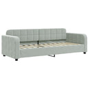 daybed med udtræk og skuffer 80x200 cm velour lysegrå