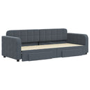 daybed med udtræk og skuffer 80x200 cm velour mørkegrå