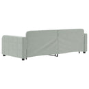 daybed med udtræk og skuffer 90x200 cm velour lysegrå