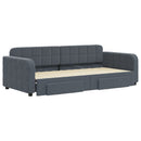 daybed med udtræk og skuffer 90x200 cm velour mørkegrå