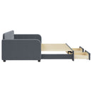 daybed med udtræk og skuffer 90x200 cm velour mørkegrå