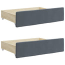 daybed med udtræk og skuffer 90x200 cm velour mørkegrå