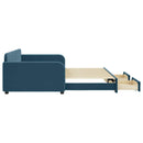 daybed med udtræk og skuffer 100x200 cm velour blå