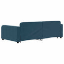 daybed med udtræk og skuffer 100x200 cm velour blå