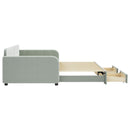 daybed med udtræk og skuffer 100x200 cm velour lysegrå